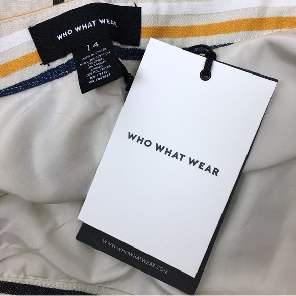 WHO WHAT WEAR Line Stripe Skirt Knee Midi Length Fully Lined Plus Size 14 NWT - Picture 11 of 12